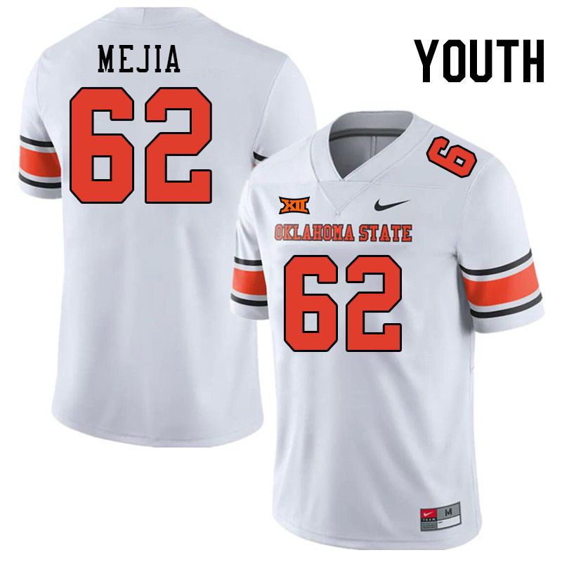 Men #62 Jamison Mejia Oklahoma State Cowboys College Football Jerseys Stitched Sale-White - Click Image to Close